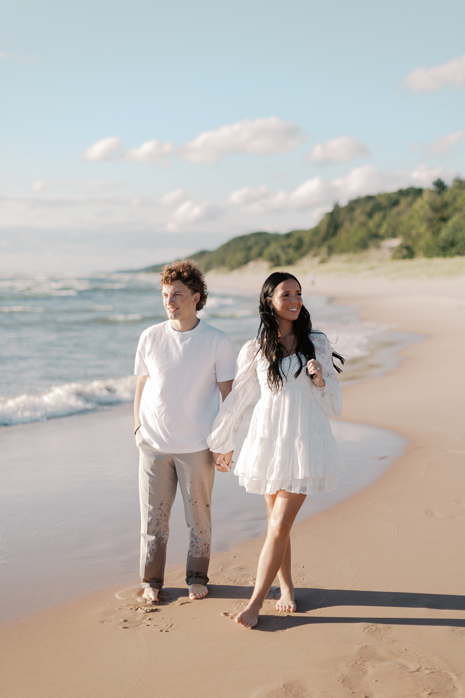 sachin and babi light blue dress Dreamy Engagement Photos on the Oregon Coast