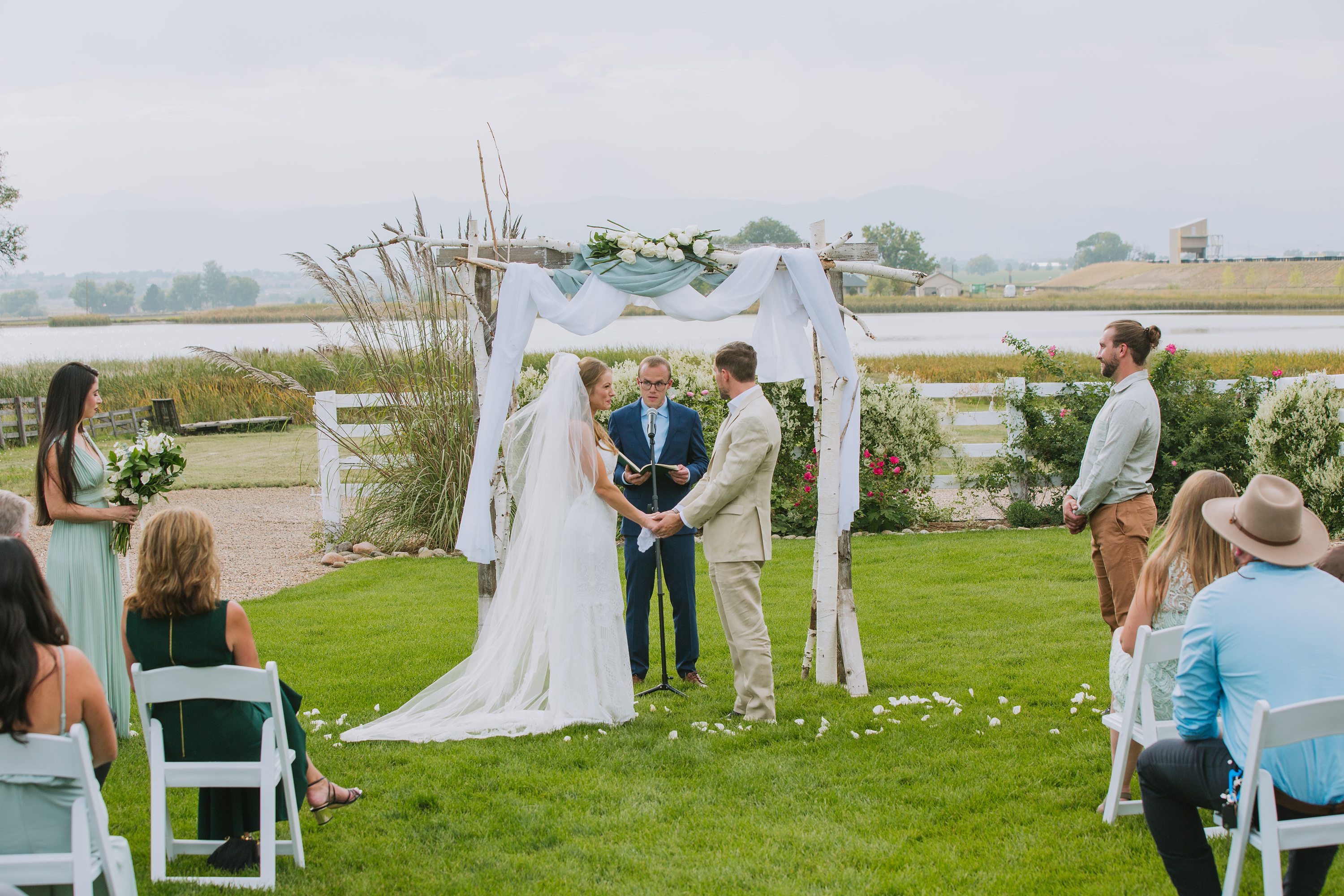 outdoor wedding ceremony,aspen tree alter