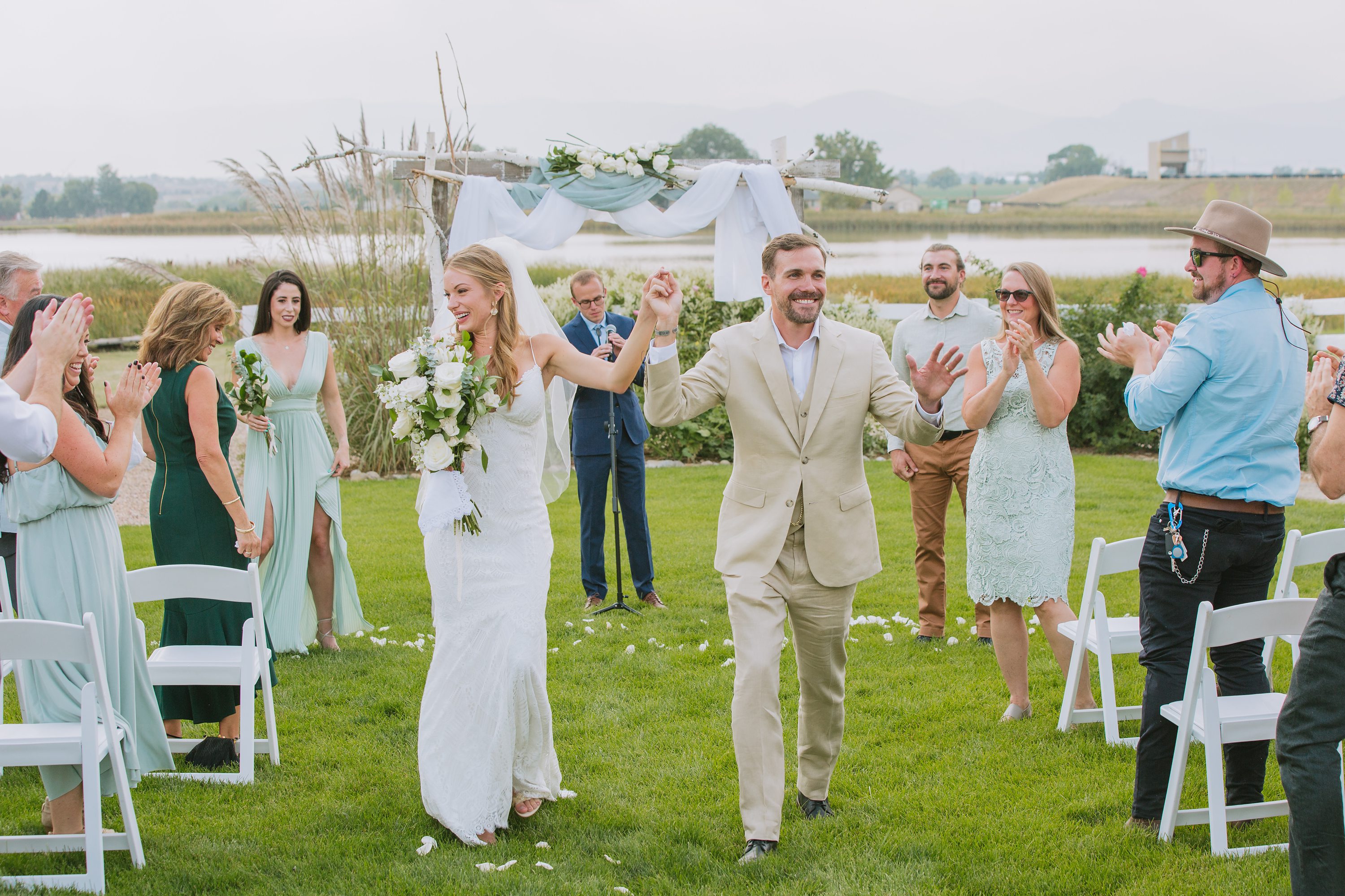 walking up the aisle,outdoor wedding ceremony