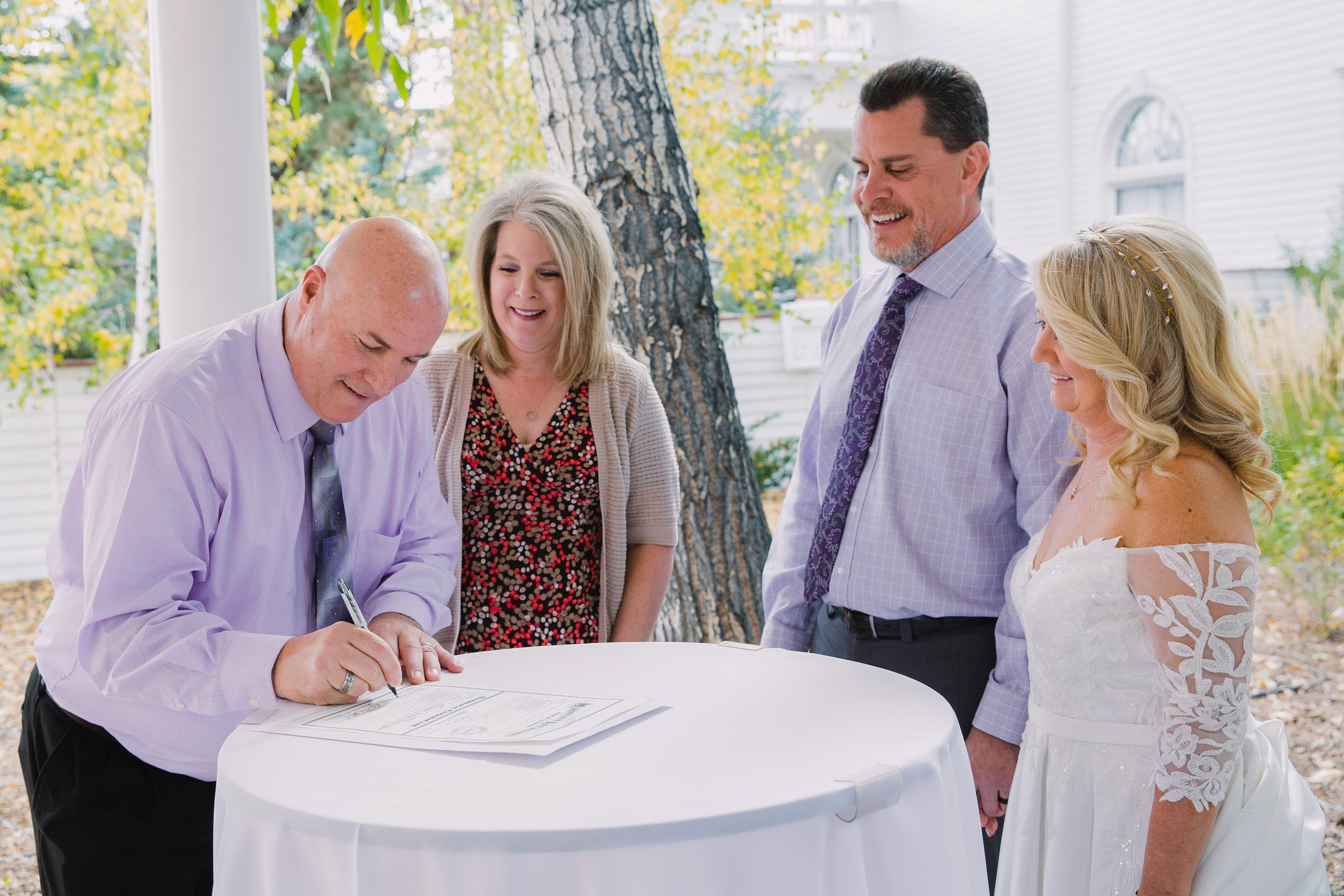 the stanley hotel,fall colors,signing marriage license