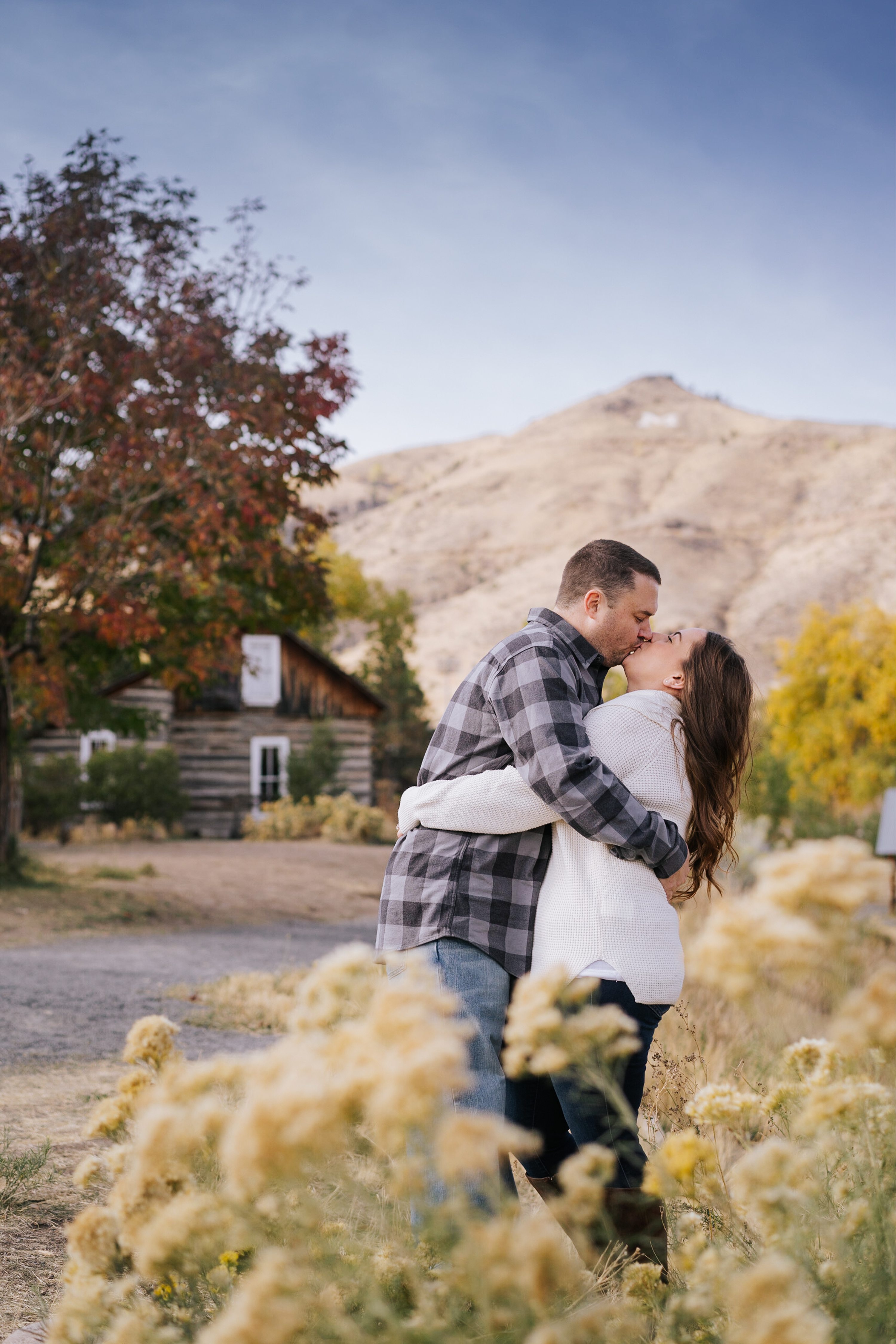  fall leaves.,Golden History Park Engagement Photos