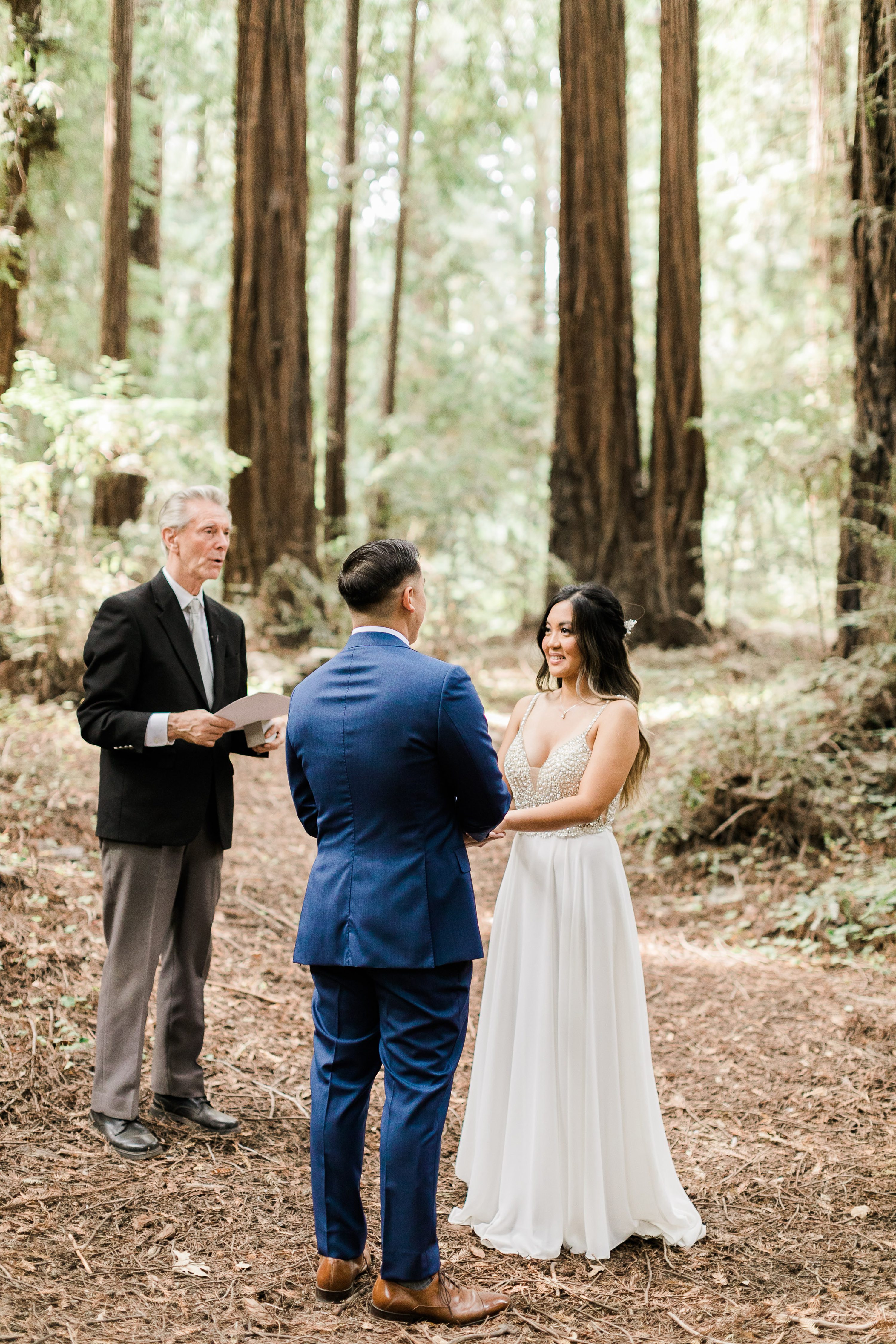 Big Sur boho wedding ideas,Redwood tree elopement cermemony